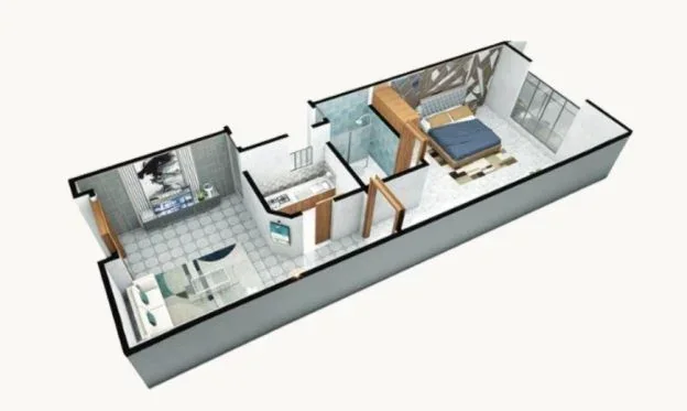 One Bedroom Apartment floor plan — Faisal Jewel