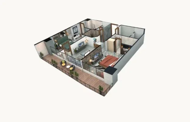 Two Bedroom Apartment floor plan — Faisal Jewel